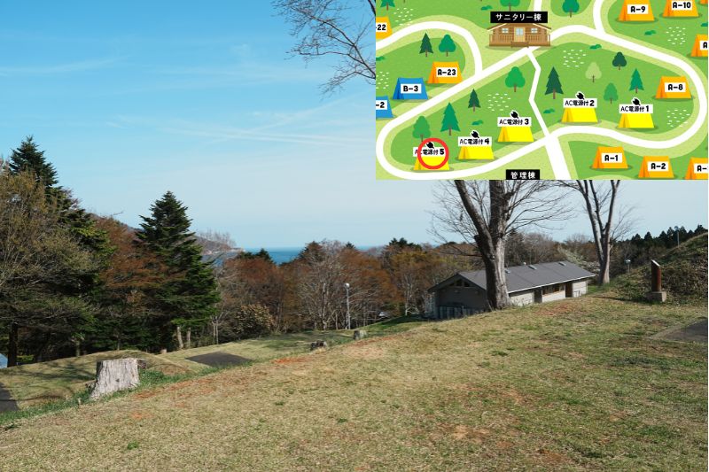 おしか家族旅行村オートキャンプ場　電源付きオートサイト５