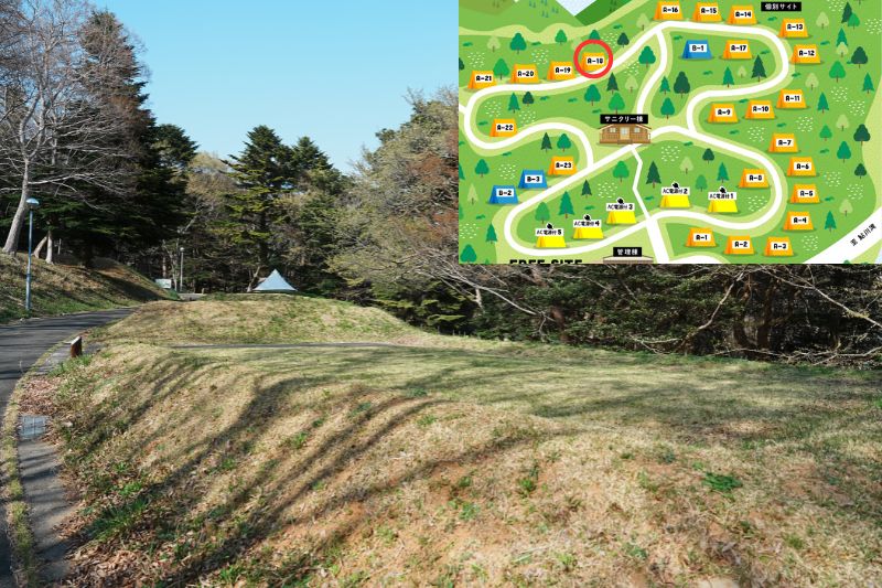 おしか家族旅行村オートキャンプ場　オートサイトA１８