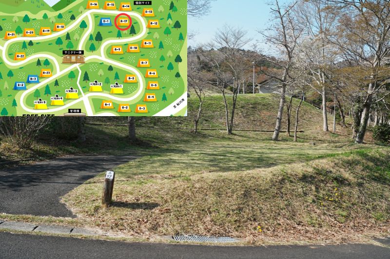 おしか家族旅行村オートキャンプ場　オートサイトA１７