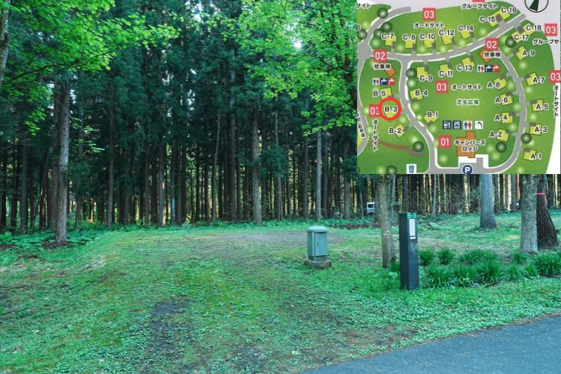 北欧の杜オートキャンプ場　オートサイト　B３