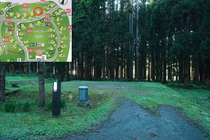 北欧の杜オートキャンプ場　オートサイト　C１４
