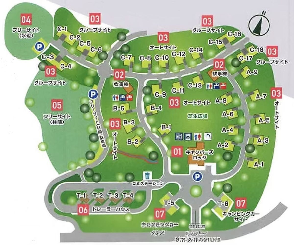 北欧の杜オートキャンプ場　サイトマップ　