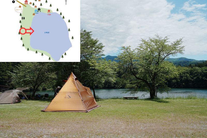 古竜湖キャンプ場　テントサイト　解説７