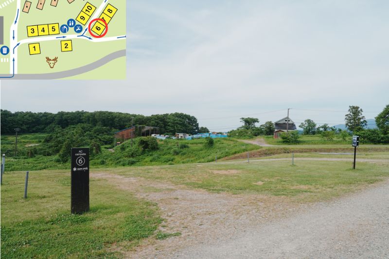 snowpeak headquarters campfield（スノーピーク ヘッドクォーターズ）　区画電源サイト６