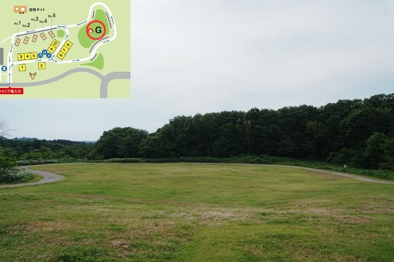 snowpeak headquarters campfield（スノーピーク ヘッドクォーターズ）　フリーサイトG　解説１