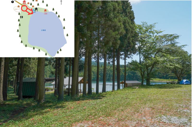 古竜湖キャンプ場　テントサイト　解説２