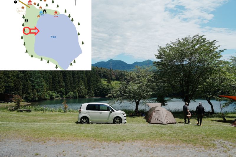 古竜湖キャンプ場　テントサイト　解説６