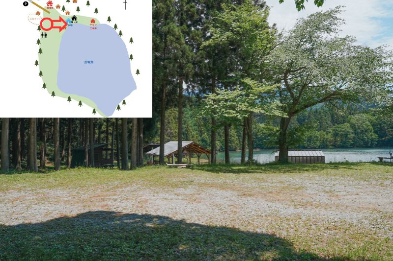 古竜湖キャンプ場　テントサイト　解説３
