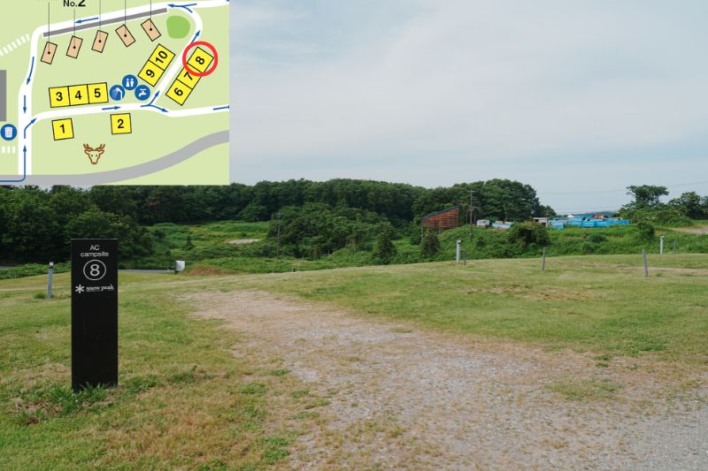 snowpeak headquarters campfield（スノーピーク ヘッドクォーターズ）　区画電源サイト８