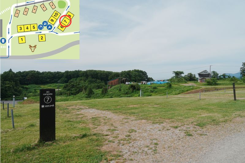 snowpeak headquarters campfield（スノーピーク ヘッドクォーターズ）　区画電源サイト７
