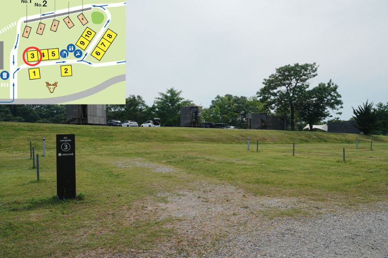 snowpeak headquarters campfield（スノーピーク ヘッドクォーターズ）　区画電源サイト３