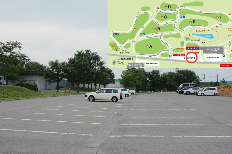 snowpeak headquarters campfield（スノーピーク ヘッドクォーターズ）　駐車場