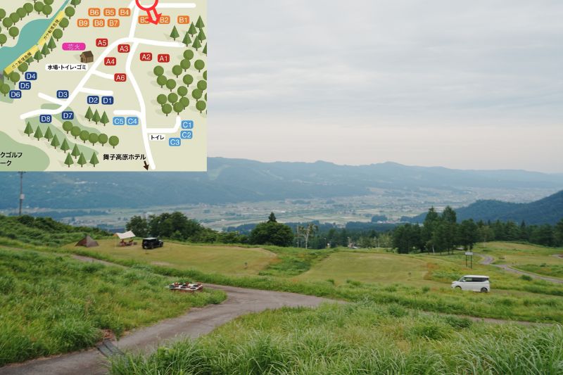 舞子高原オートキャンプ場 オートサイトB1〜3 全景2