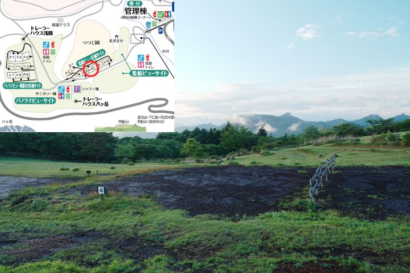 荒船パノラマキャンプフィールド 荒船ビューサイト区画サイト A-4