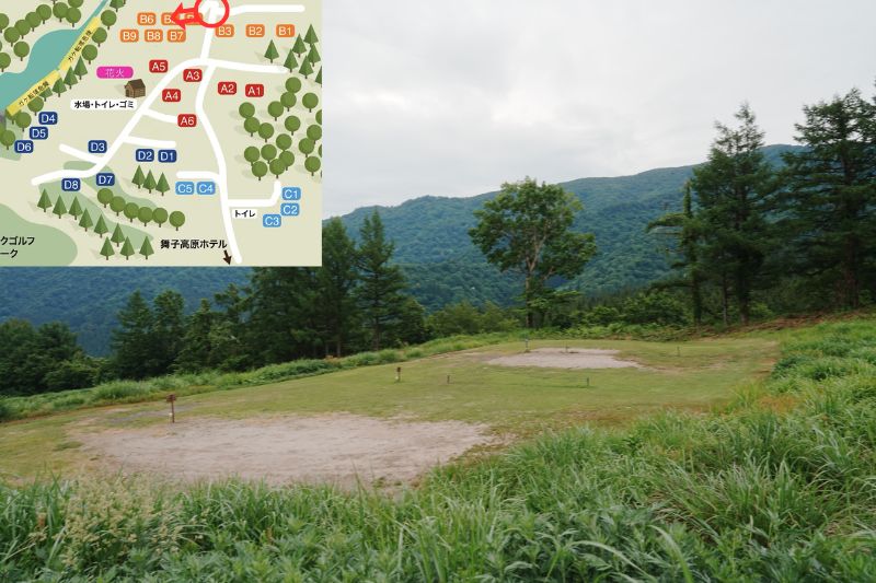 舞子高原オートキャンプ場 オートサイトB4〜6 全景