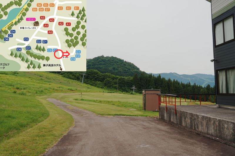 舞子高原オートキャンプ場 オートサイトC 通路