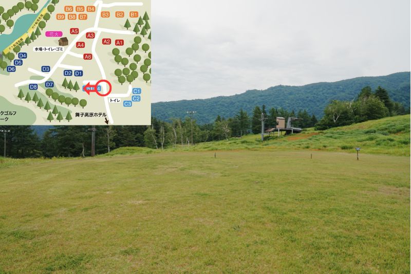 舞子高原オートキャンプ場 オートサイトC4〜5サイト 様子1