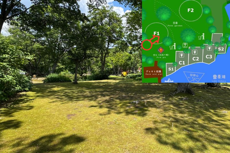 Bandai Lake Side Garden (BLG) サイトF1 解説2