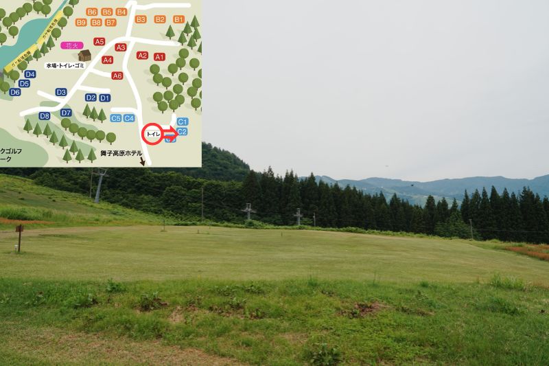舞子高原オートキャンプ場 オートサイトC 1〜3 全景