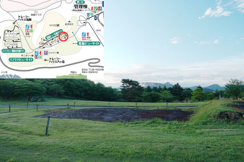荒船パノラマキャンプフィールド 荒船ビューサイト区画サイト A-6