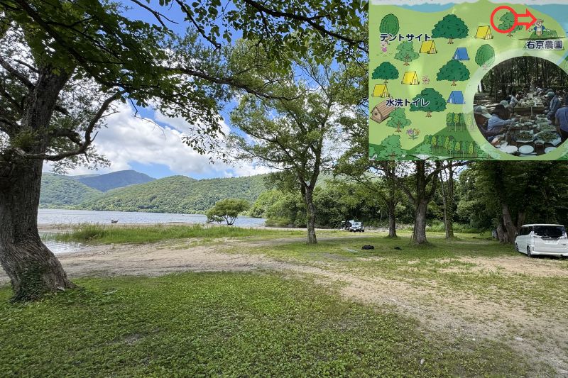 早稲沢浜キャンプ場 テントサイト 解説 最前列7