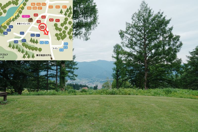 舞子高原オートキャンプ場 オートサイトA6 景観