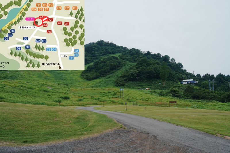 舞子高原オートキャンプ場 オートサイトA Bサイト 坂