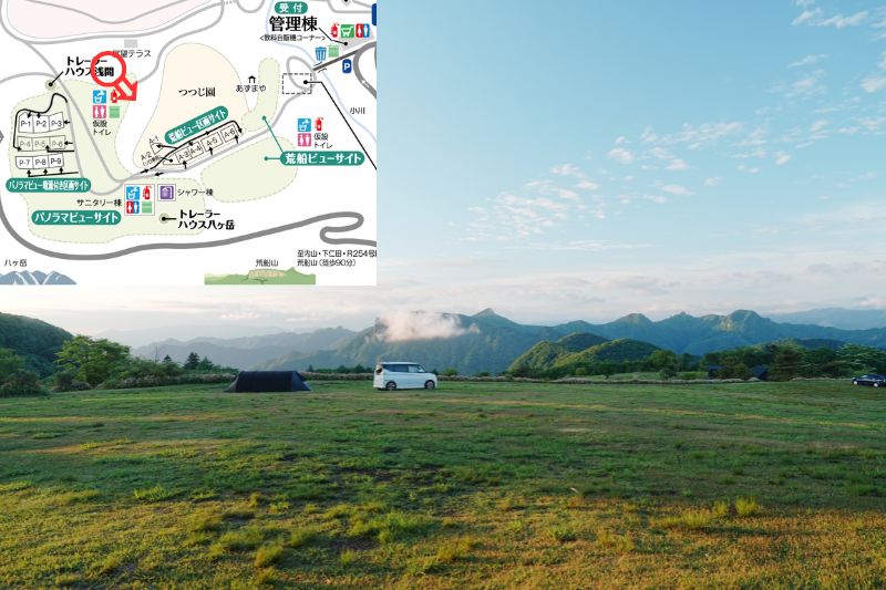 荒船パノラマキャンプフィールド パノラマビューサイト 解説2