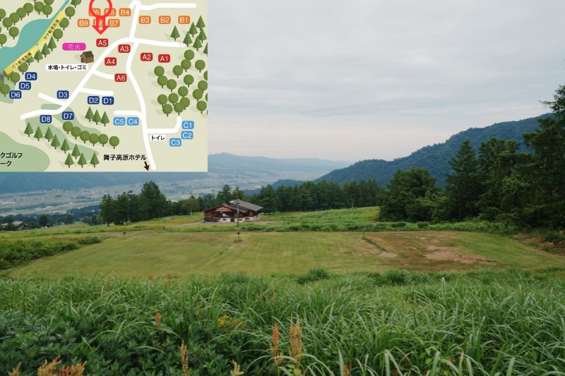 舞子高原オートキャンプ場 オートサイトB7〜9 全景