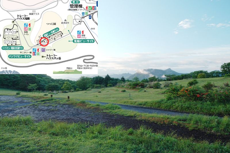 荒船パノラマキャンプフィールド 荒船ビューサイト区画サイト A-2