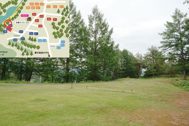 舞子高原オートキャンプ場 オートサイトD4〜6 全景 (2)