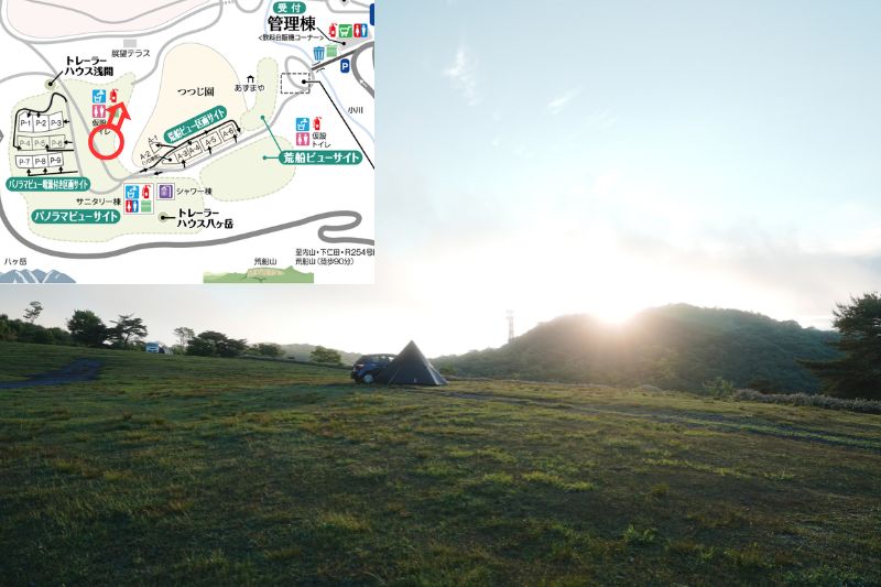 荒船パノラマキャンプフィールド パノラマビューサイト 解説3.3