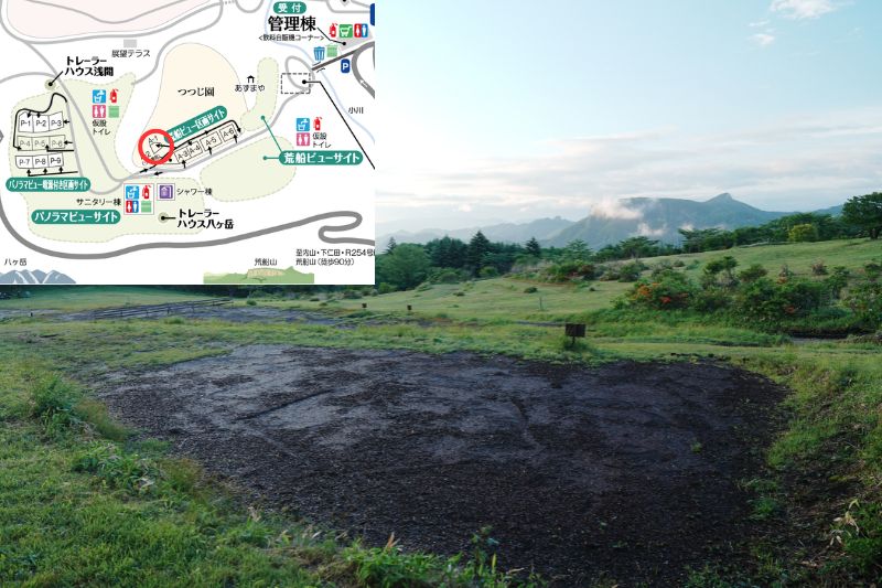 荒船パノラマキャンプフィールド 荒船ビューサイト区画サイト A-1